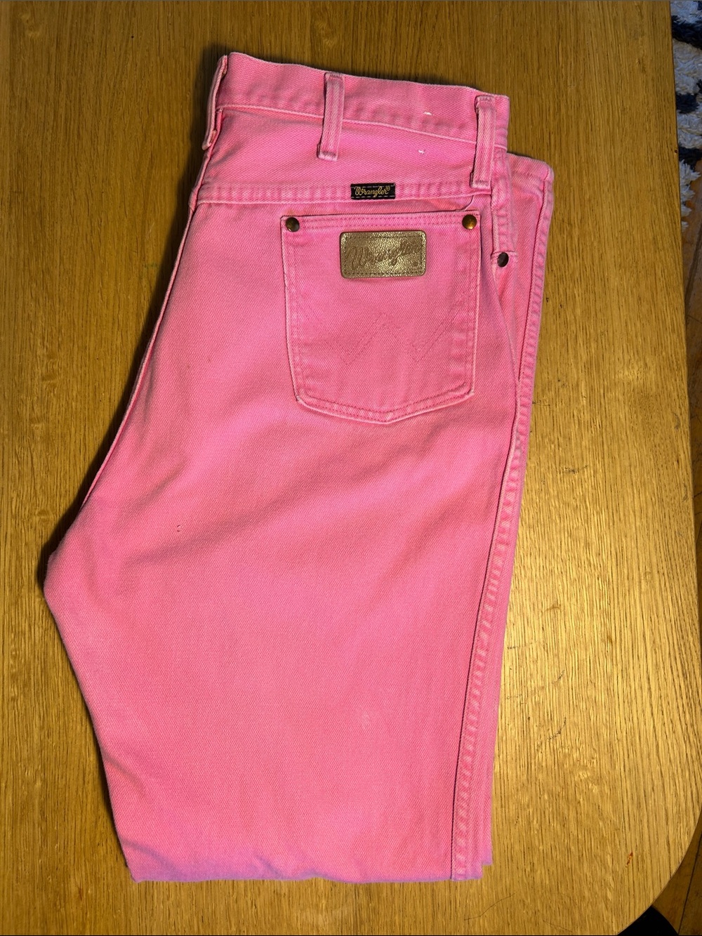 VTG 80s Pink Wrangler Jeans Made in USA High Rise Cowboy Cut Tapered 13MHPM 18